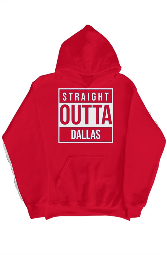 Straight Outta Dallas pullover hoody Red.