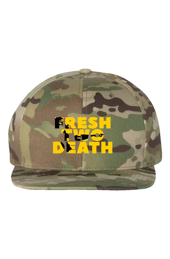 FreshTwoDeath Multicam Green Premium Snapback Camo/Gold